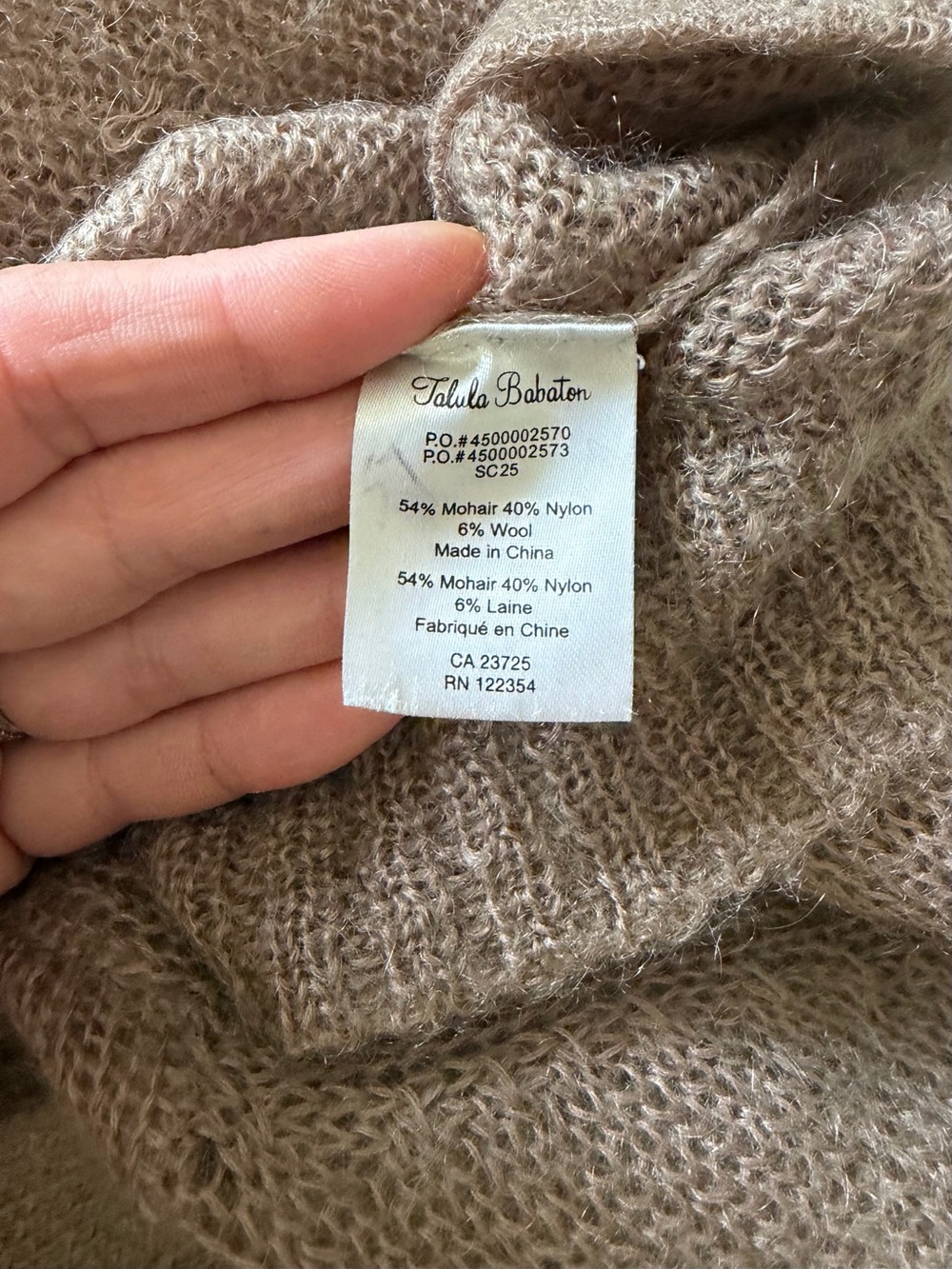 Aritzia Talula Babaton Mohair Blend Long Cardigan | Taupe Brown | M - Picture 7 of 7